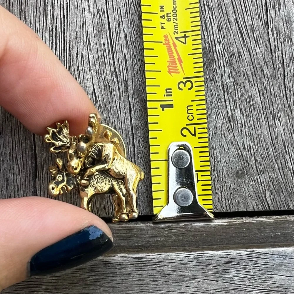 Vintage Ballou Reg'd Tiny Moose Pin Mating Moose Naughty Moose RARE Humping